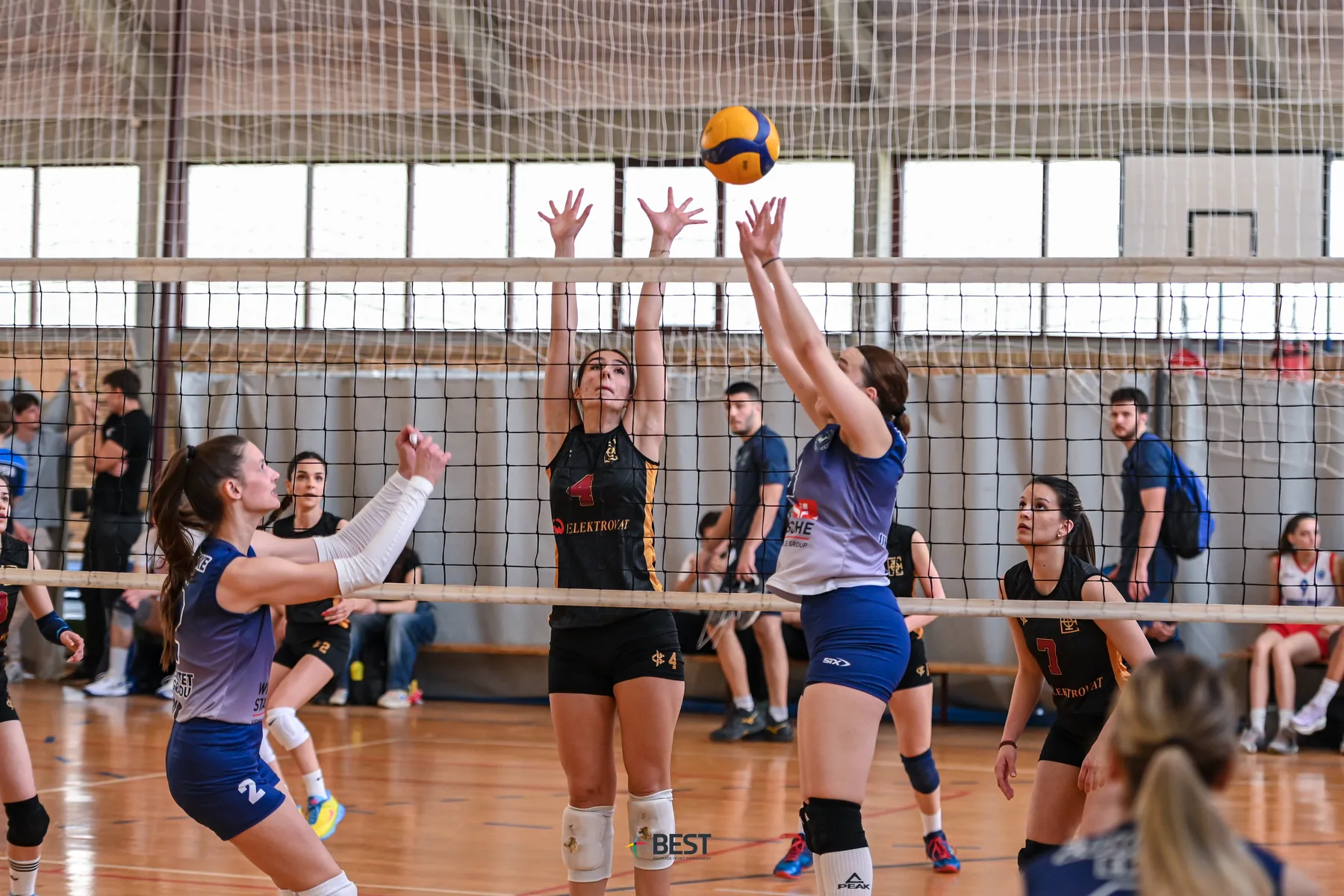 Basketball tip-off and handball team celebrating at the Belgrade International Student Sport Tournament
